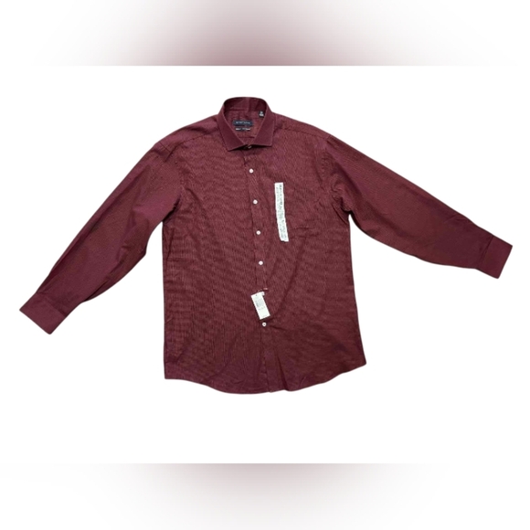 Tommy Hilfiger NWT Button Down Burgundy Longsleeve Regular Fit Size Large - Picture 4 of 10